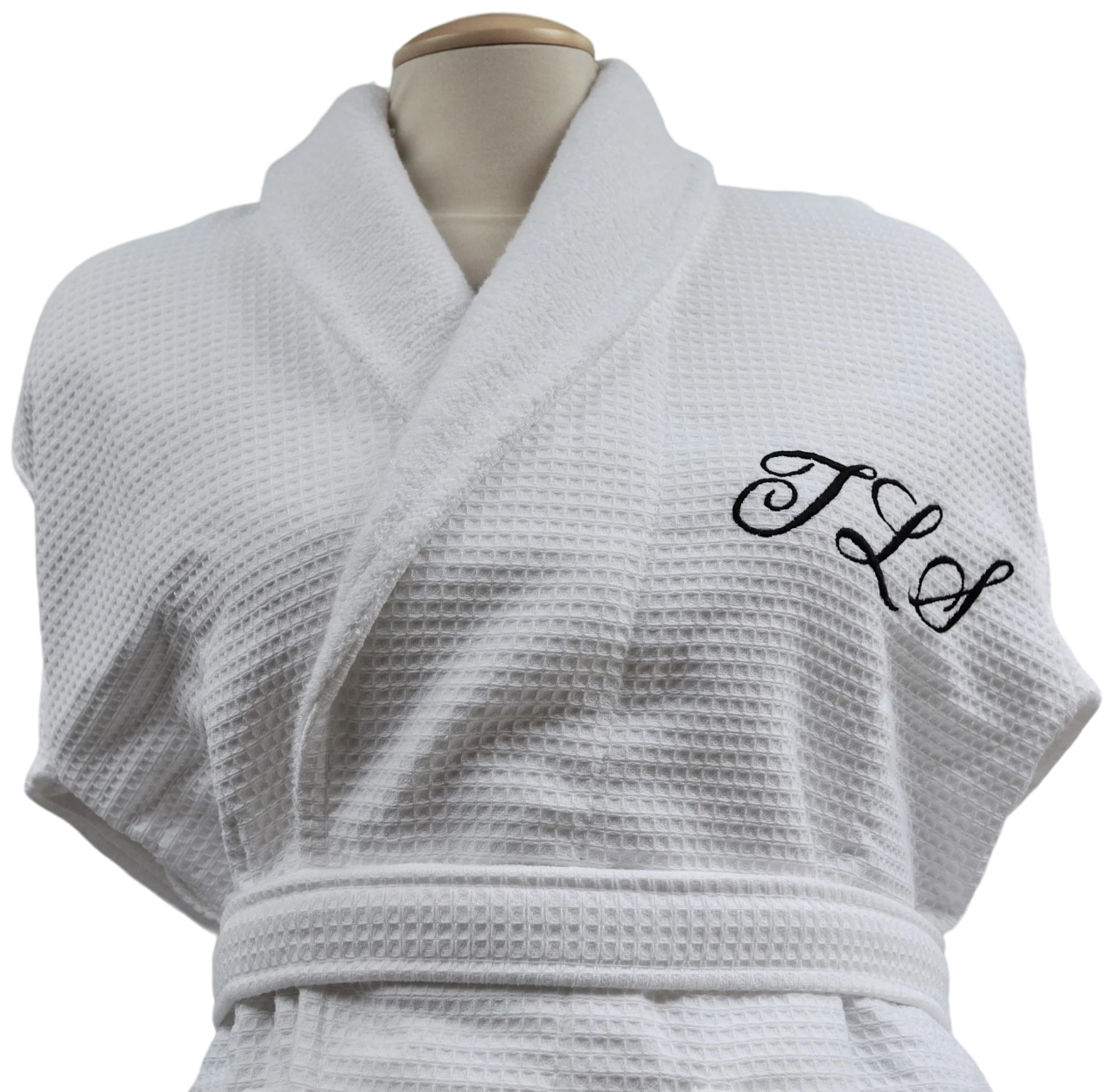 Monogrammed Shawl Terry Bath Robe - White