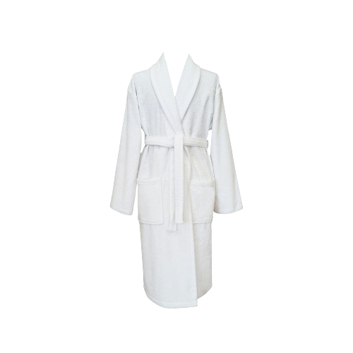 Monogrammed Shawl Terry Bath Robe - White