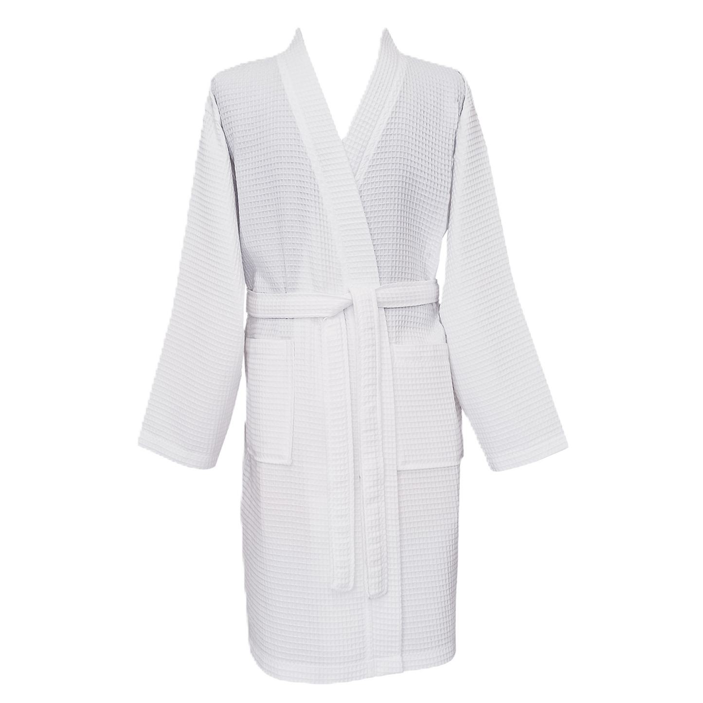 Monogrammed Waffle Kimono Bath Robe - White