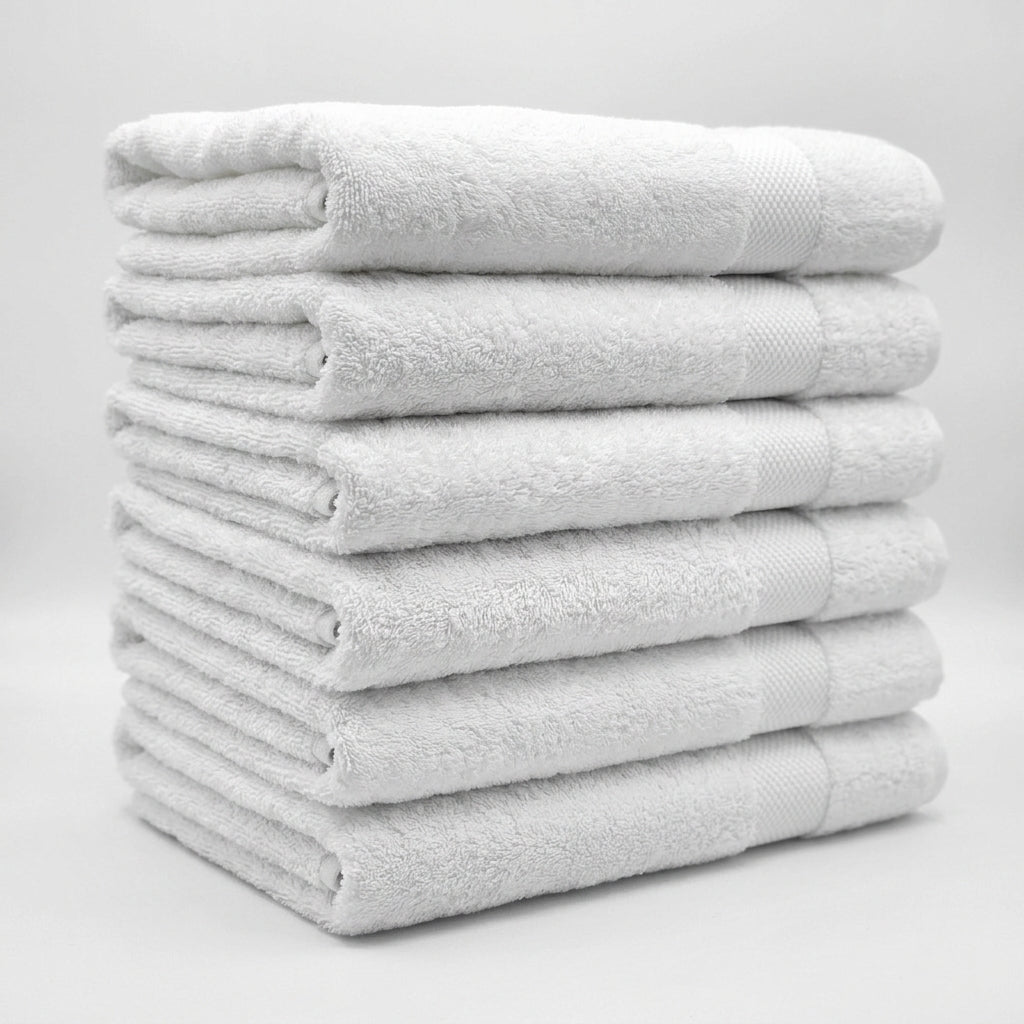 Bamboo - Set of 6 White Bath Towels
