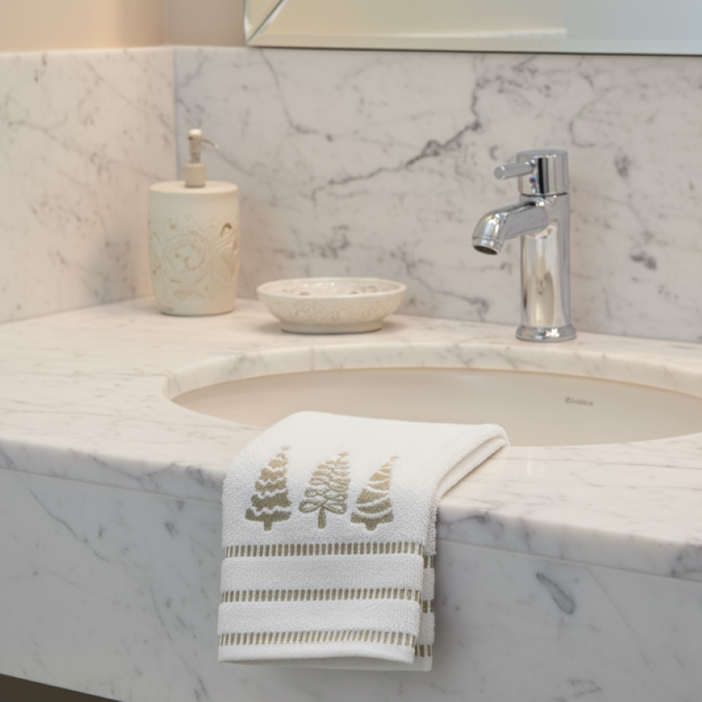 Evergreen Christmas/Holiday - Set of Hand/Guest Towels