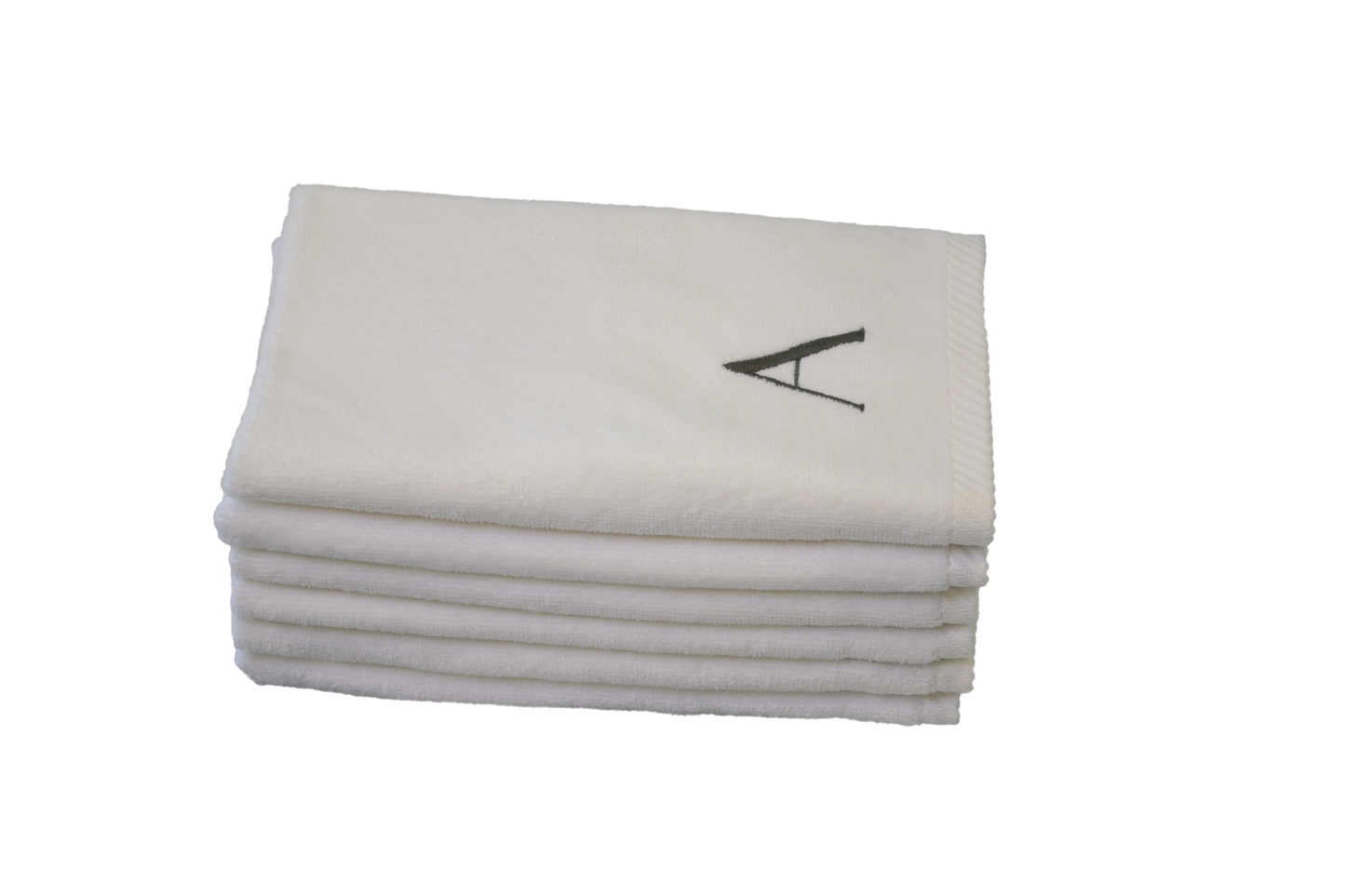 Monogram White Hand/Guest Towels - Set of 6