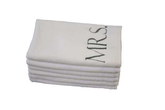 Monogram White Hand/Guest Towels - Set of 6