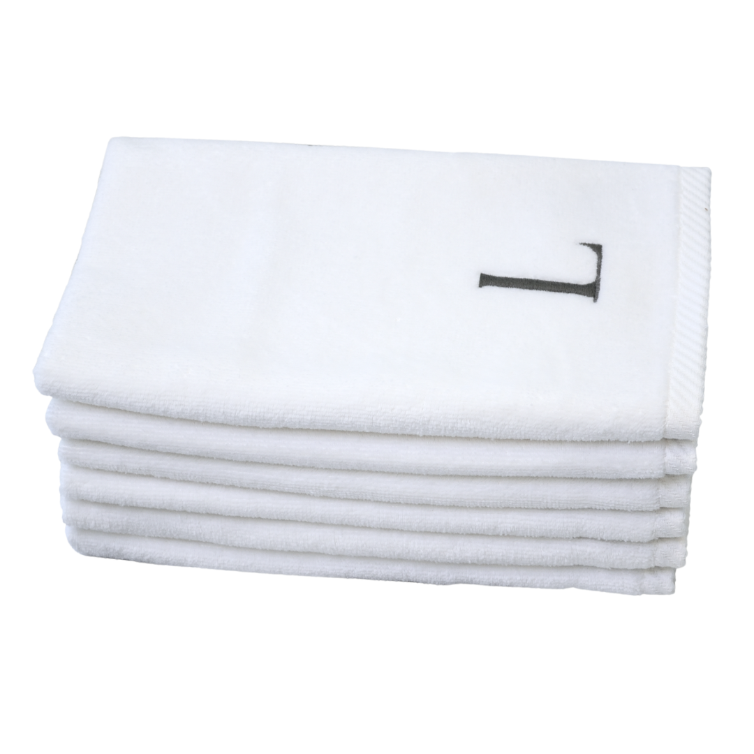 Monogram  - Set of 6 White Hand/Guest Towels