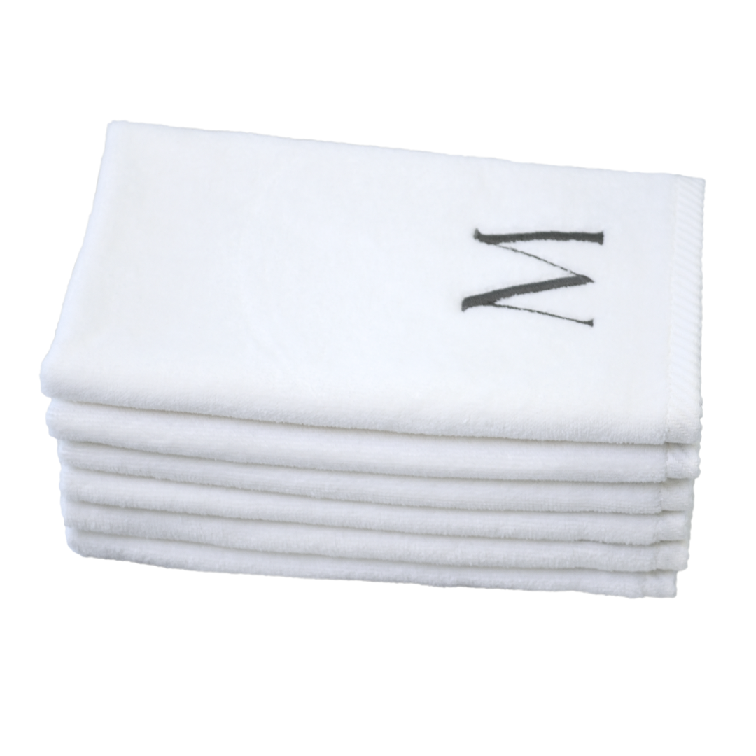 Monogram  - Set of 6 White Hand/Guest Towels