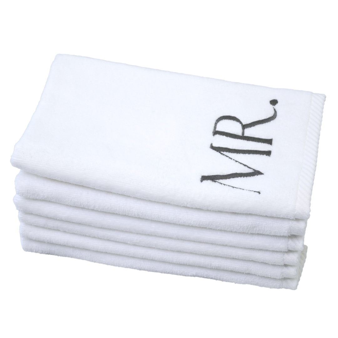 Monogram  - Set of 6 White Hand/Guest Towels