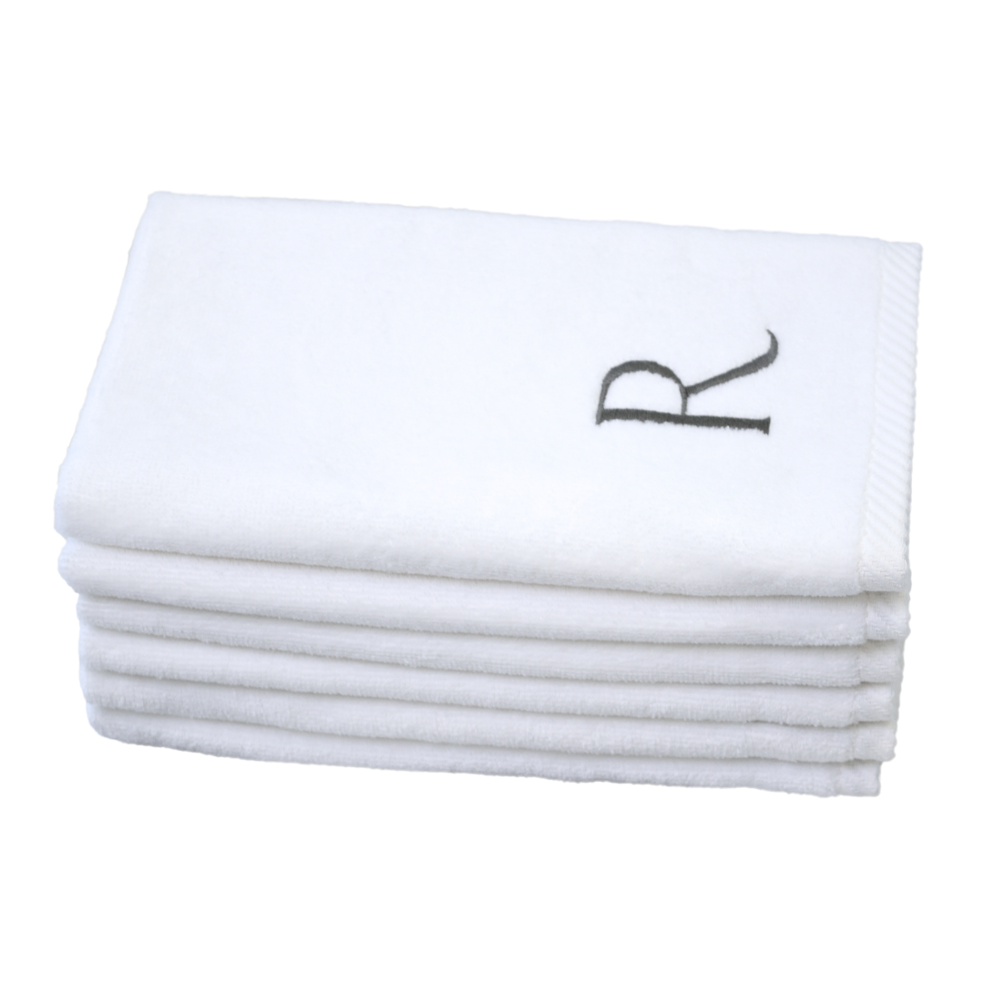 Monogram  - Set of 6 White Hand/Guest Towels