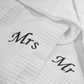 Monogrammed Waffle Kimono Bath Robe - White