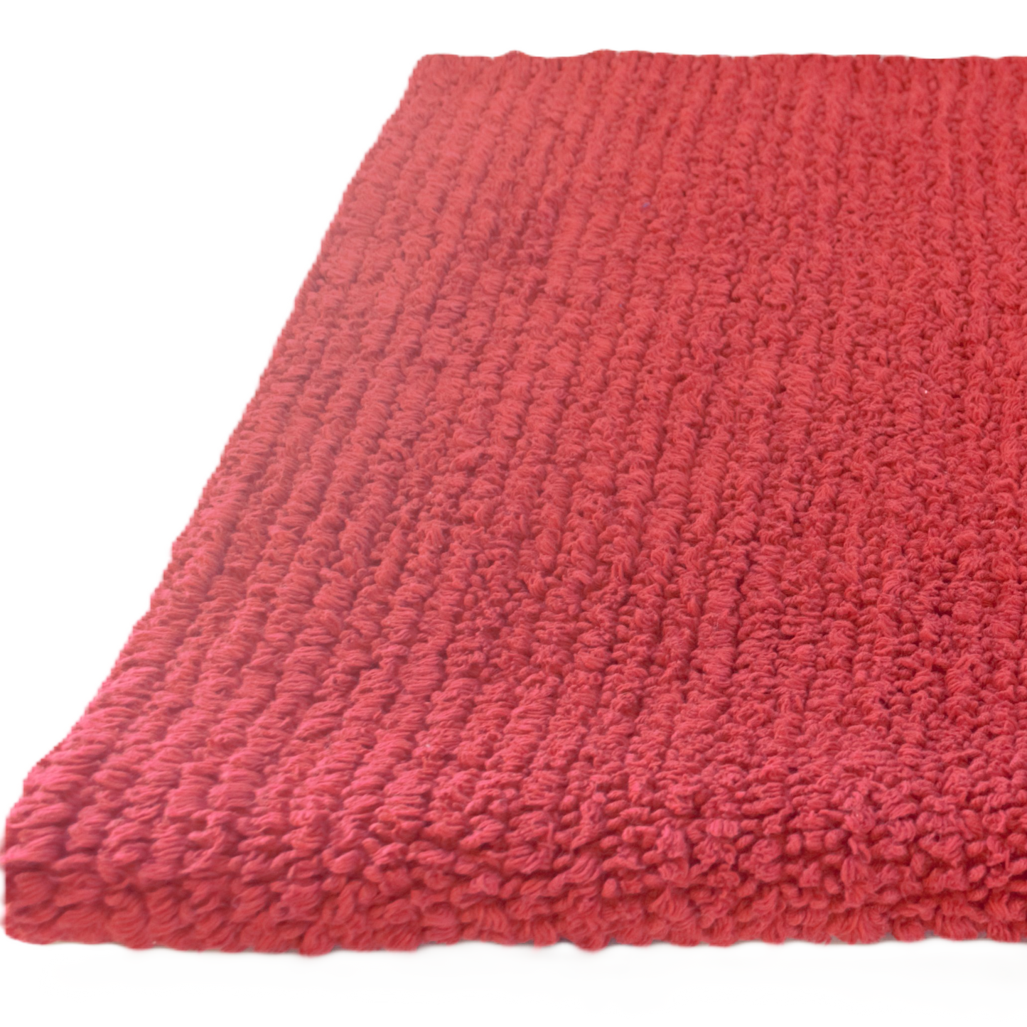 Pin Stripes Bath Rug - Bright Red