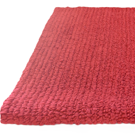 Pin Stripes Bath Rug - Bright Red