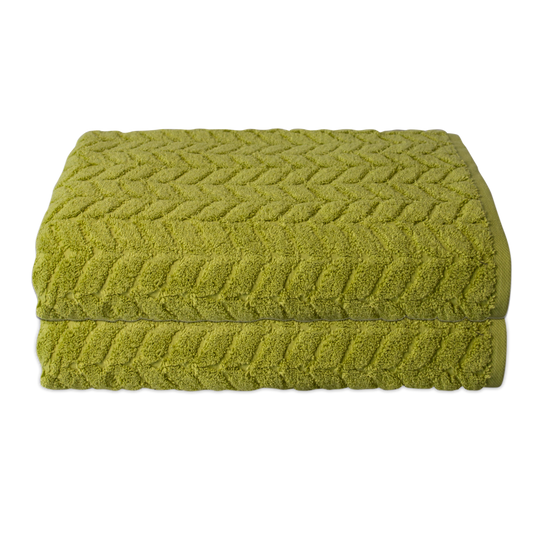 Romance - Set of 2 Green Bath Towels