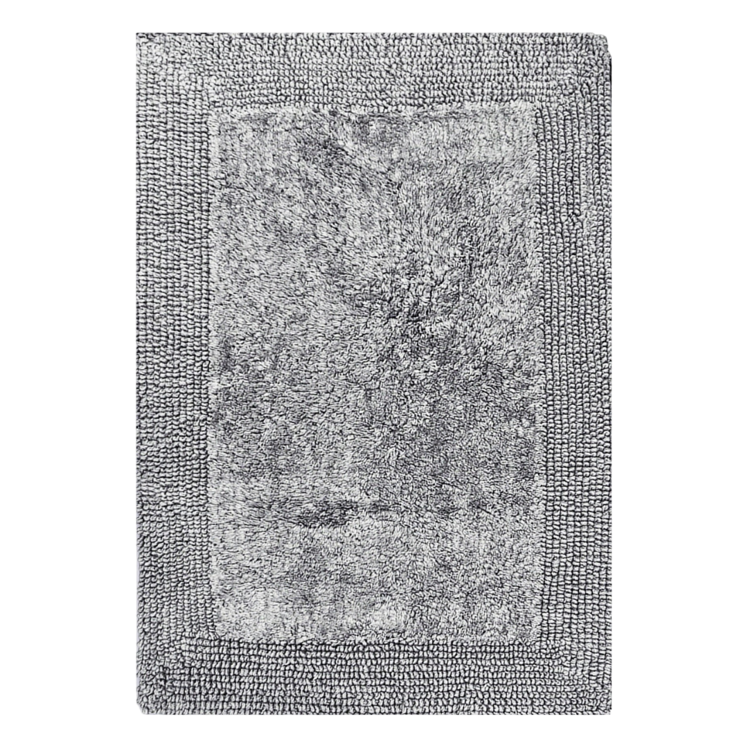 Turkish Delight Reversible Bath Rug -  Silver