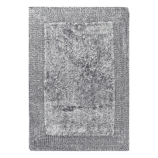 Turkish Delight Reversible Bath Rug -  Silver